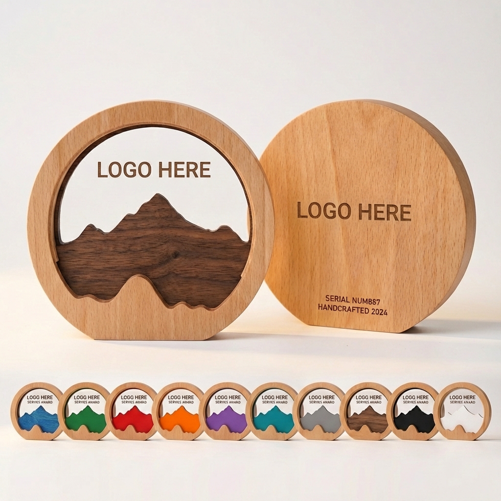Summit Achievement Wooden Award with Acrylic Accents