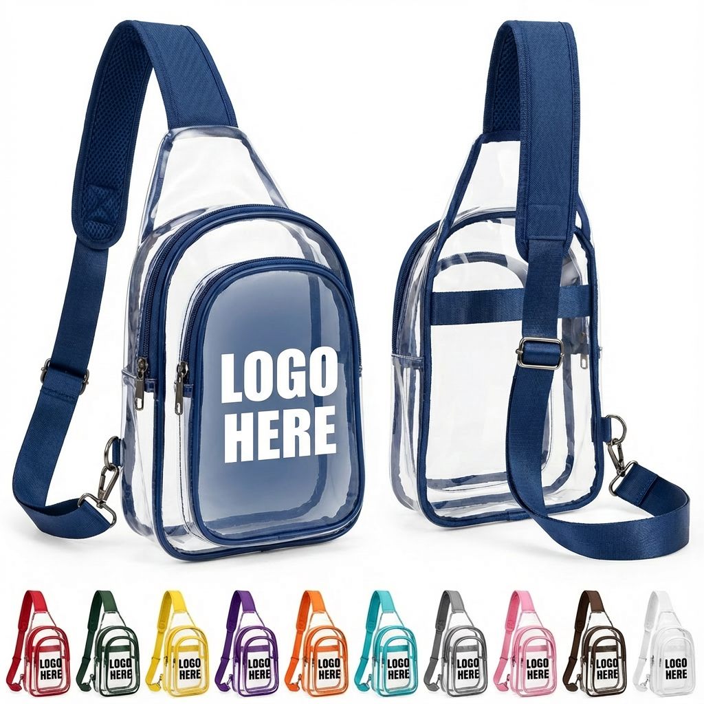 Padded-Strap Transparent Backpack: Easy-Organize PVC Bag